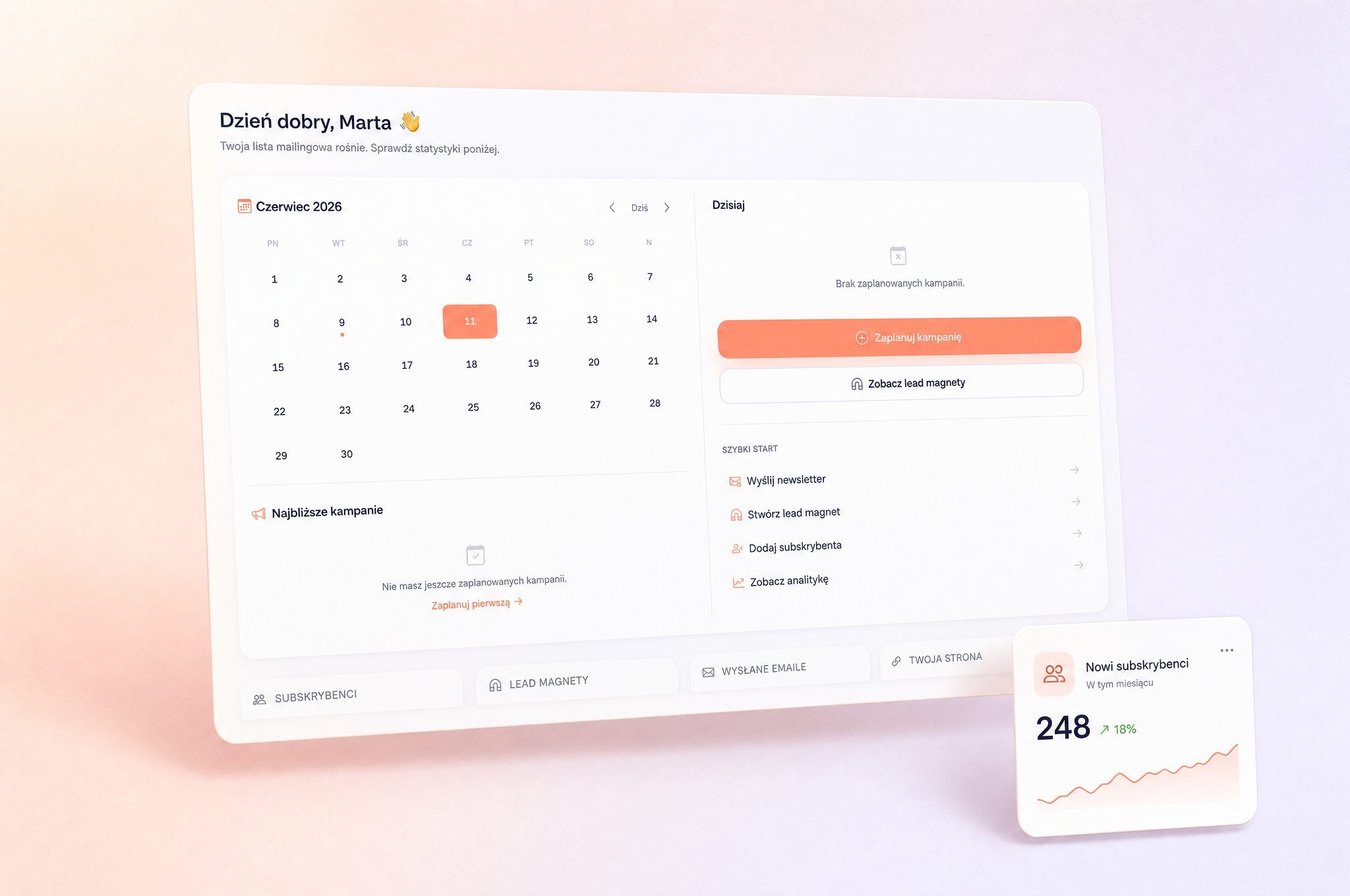heyhey dashboard \u2014 Twoja pierwsza lista mailingowa